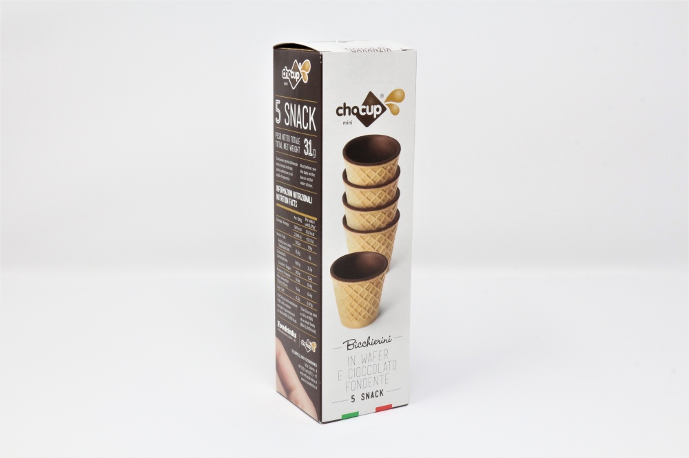 BICCHIERINI IN WAFER E CIOCCOLATA FONDENTE