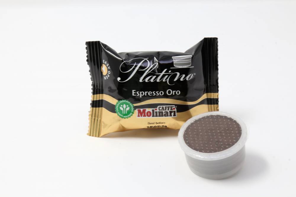 QUALITA´ PLATINO ESPRESSO ORO CAFFE´ MOLINARI CLONE LAVAZZA ESPRESSO POINT Confezione da 100 pezzi  Mix dei migliori caffè per un´indistinguibile corpo, crema ed aroma