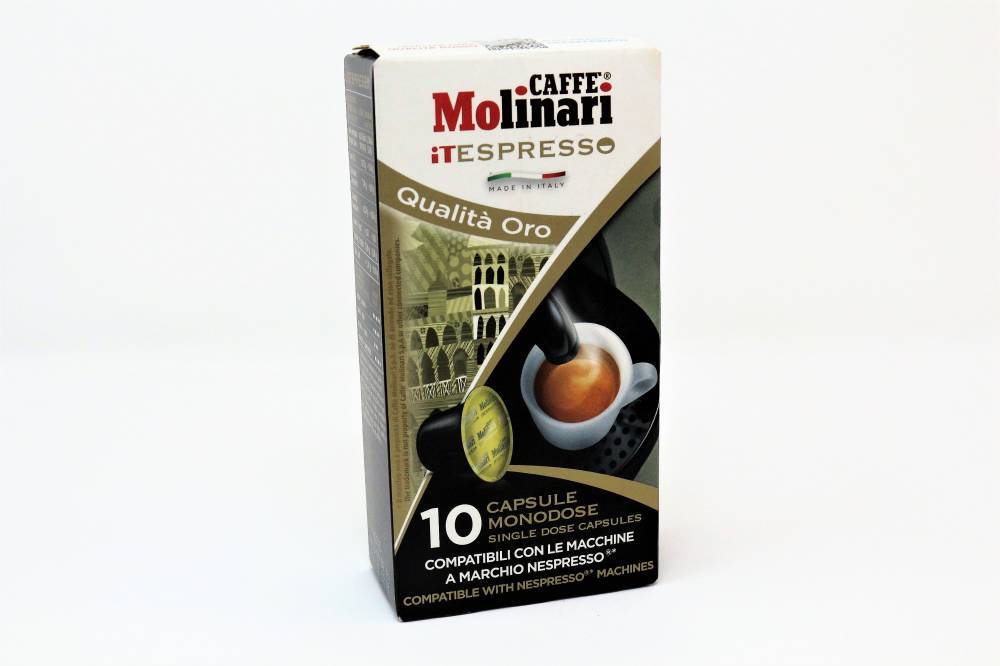 QUALITA´ ORO "CAFFE´ MOLINARI" PER NESPRESSO Confezione da 100 pezzi Inconfondibile corpo, crema ed aroma per tutti i clienti che sono abituati al meglio