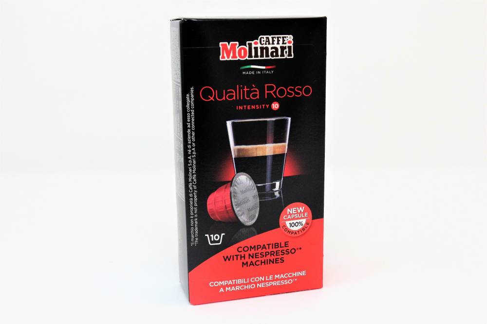 QUALITA´ ROSSO "CAFFE´ MOLINARI" PER NESPRESSO Confezione da 100 pezzi Sapore forte e crema scura, per tutti i clienti che amano un caffè dal gusto deciso