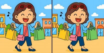 Test de inteligencia: encuentre 3 diferencias en una foto de una chica con bolsos en 71 segundos