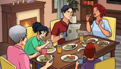 Hay un error oculto en la imagen de una cena familiar: sólo unos pocos lo encontrarán en 19 segundos